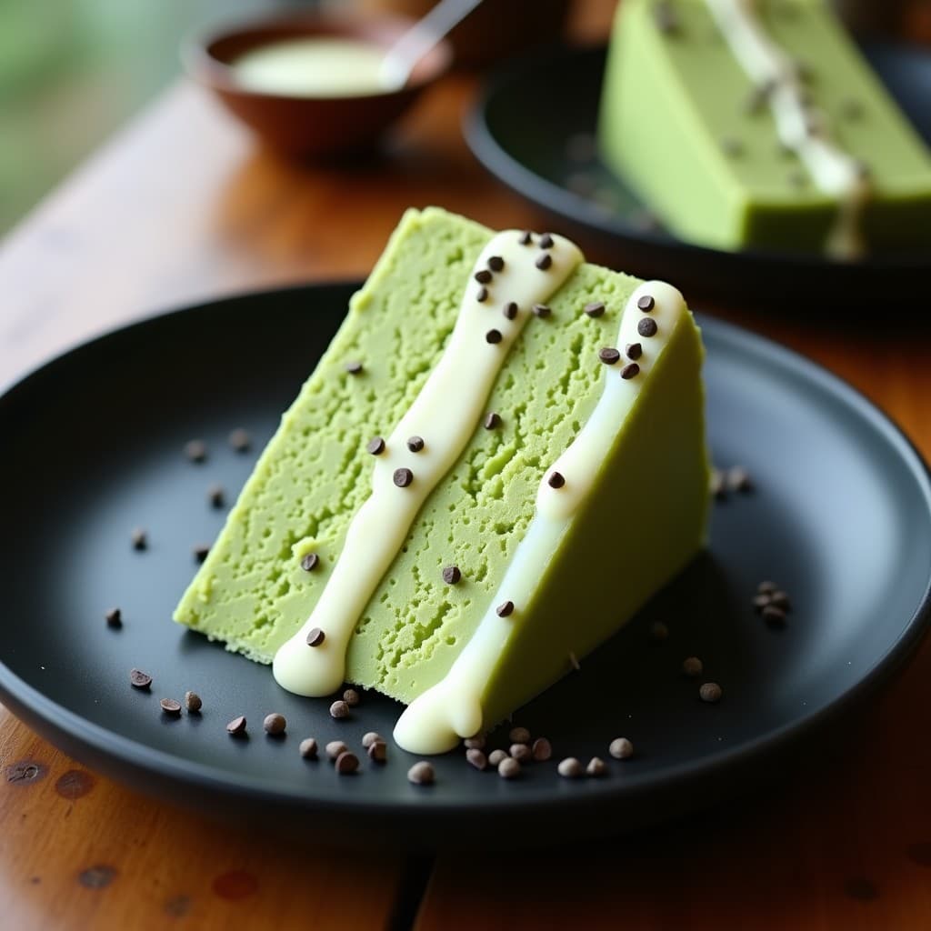 Helado de Té Verde y Semillas de Amapola con Cobertura de Chocolate Blanco: Postre Iraní Sin Lácteos