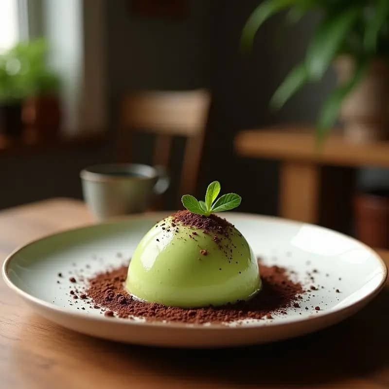 Helado de Té Verde y Midnight Black Cacao: Postre Japonés Keto con Endulzante de Eritritol
