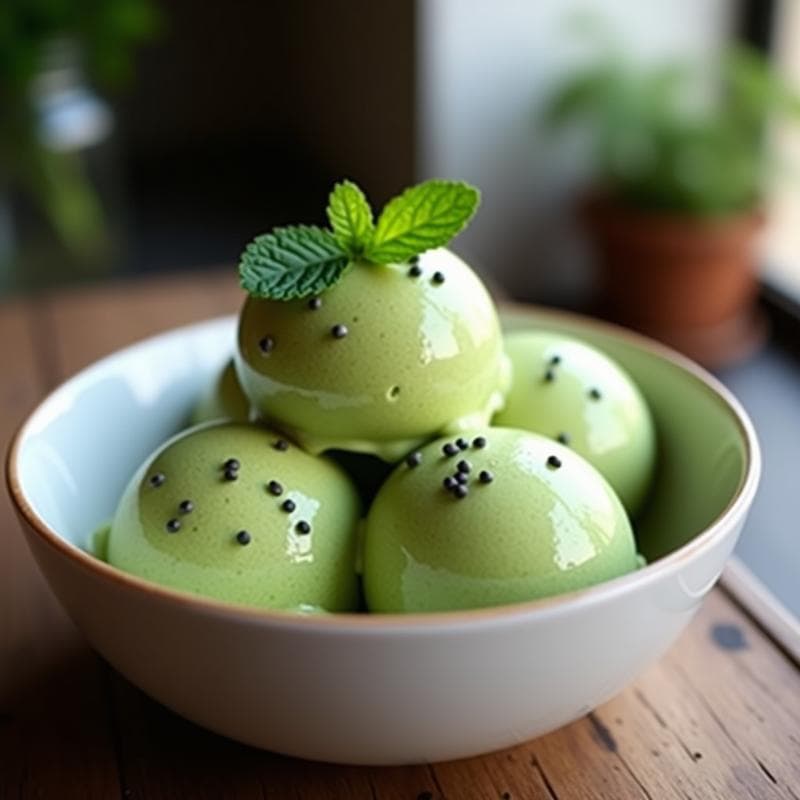 Helado de Té Verde y Semillas de Chía: Postre Japonés Keto Sin Azúcar