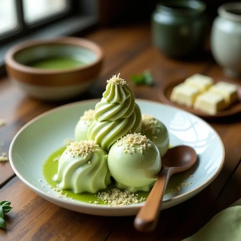 Helado de Té Verde y Chocolate Blanco: Postre Japonés Sin Azúcar en 5 Ingredientes