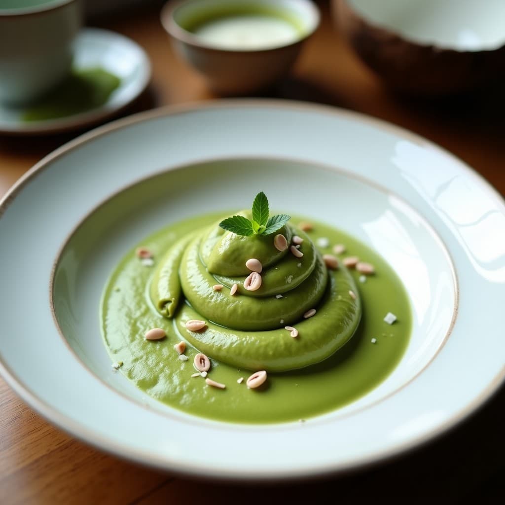 Helado de Té Verde y Coco con Trozos de Almendra: Postre Saludable Sin Azúcar en 4 horas