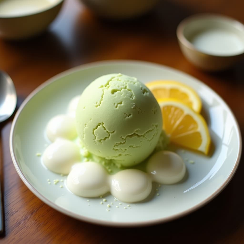 Helado de Té Verde y Limón: Postre Japonés Keto con Base de Coco