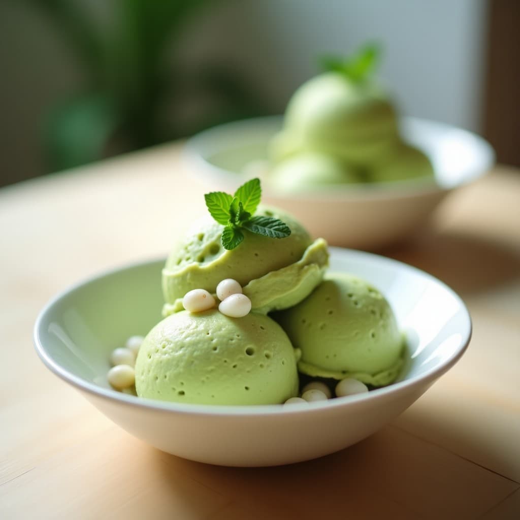 Helado de Té Verde y Litchi: Postre Asiático Sin Lácteos y Bajo en Calorías