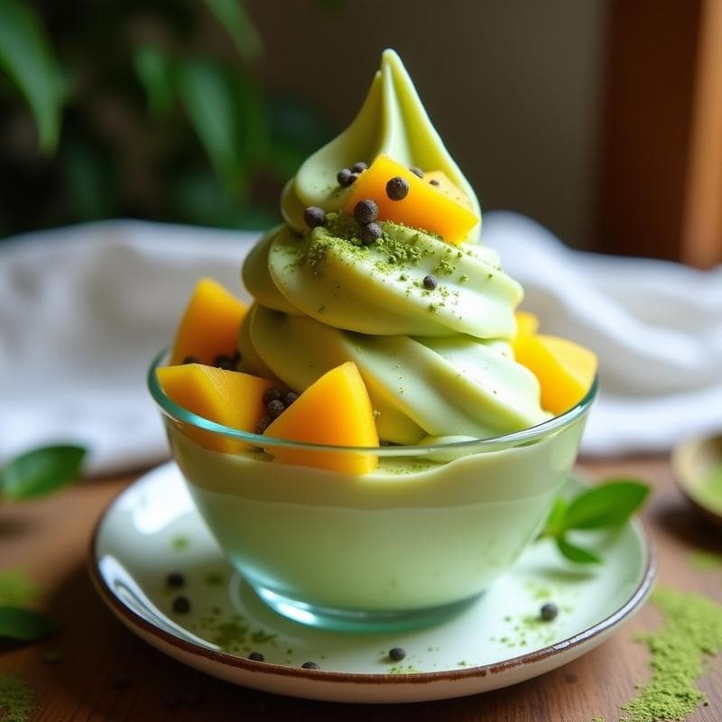 Helado de Té Verde y Mango: Postre Keto Sin Lácteos en Thermomix