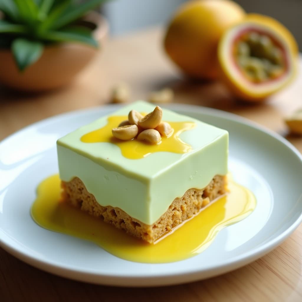 Helado de Té Verde y Maracuyá con Base de Anacardos: Postre Brasileño Sin Lácteos