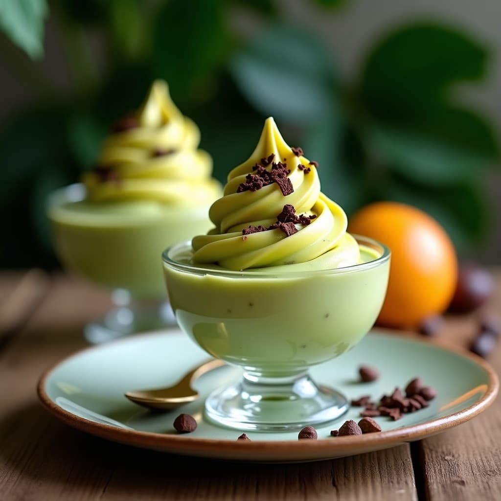 Helado de Té Verde y Maracuya con Virutas de Cacao: Postre Brasilero Sin Azúcar y Antioxidante
