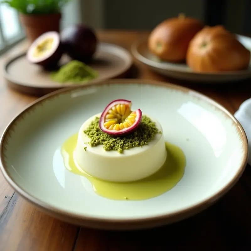 Helado de Té Verde y Maracuyá: Postre Brasileño Sin Azúcar con Endulzante de Stevia