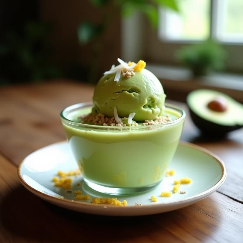 Helado de Té Verde y manufacturing: Postre Japonés Sin Azúcar con Base de Aguacate