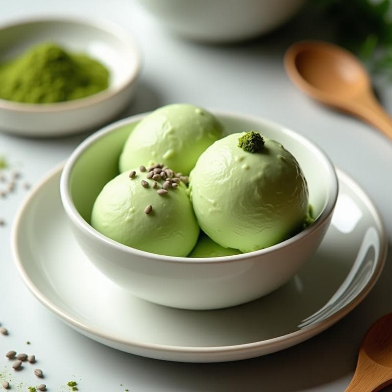 Helado de Té Verde y Wasabi: Postre Japonés Keto con Sorpresa Picante