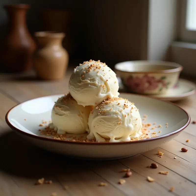 Helado de Té Chai y Semillas de Amapola con Virutas de Coco: Postre Indio Sin Lácteos