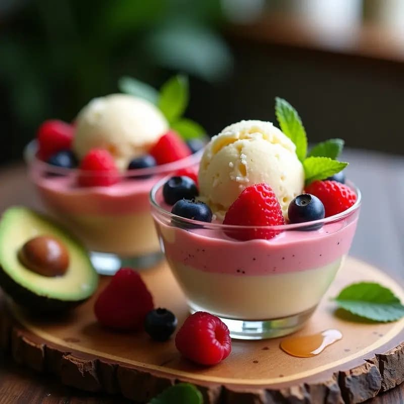 Helado de Tesgüino con Frutos Rojos: Postre Mexicano Fermentado Sin Lácteos