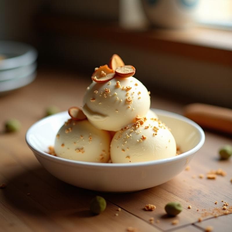 Helado de Turrón de Almendras y Cardamomo: Postre Sin Azúcar con Toque Navarro