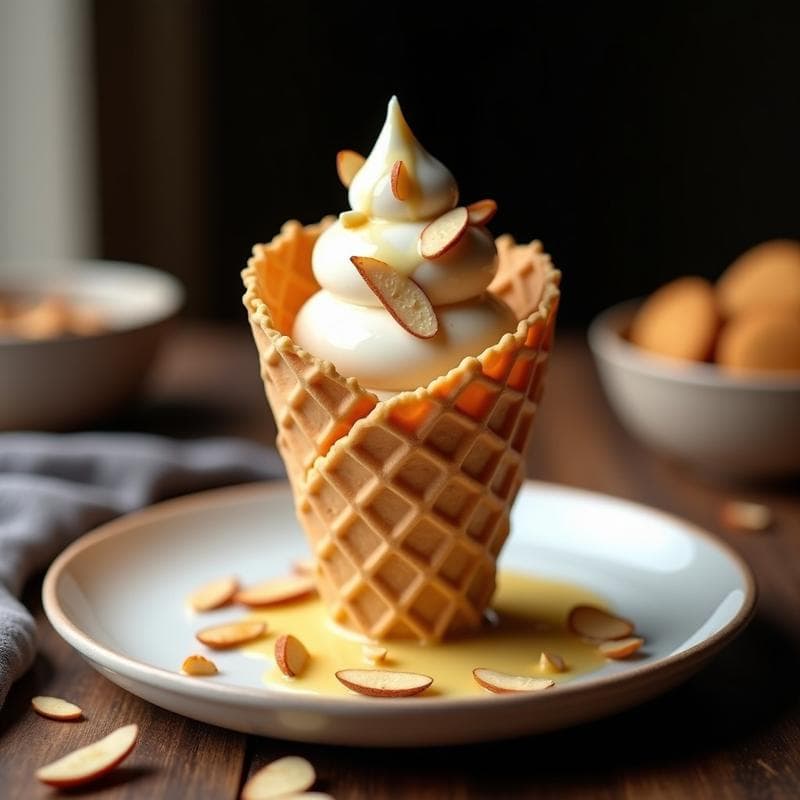 Helado de Turrón y Almendra: Postre Vegano Sin Lácteos con Base de Aquafaba