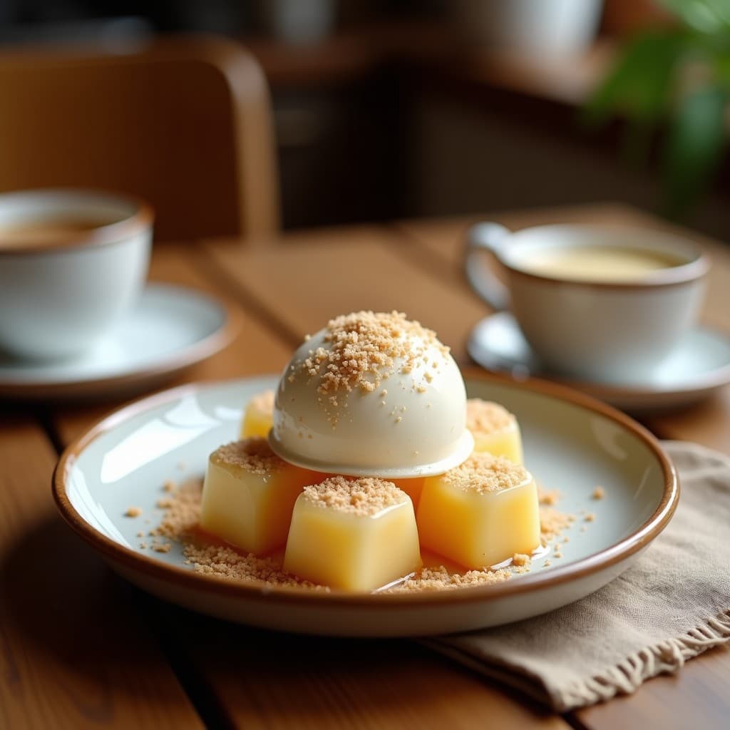 Helado de Turrón de Almendras y Miel con Virutas de Coco: Postre Español Sin Lactosa