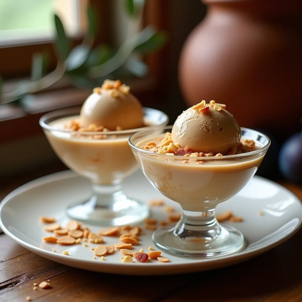 Helado de Turrón y Higos: Postre Español Sin Lácteos y con Toque Crujiente