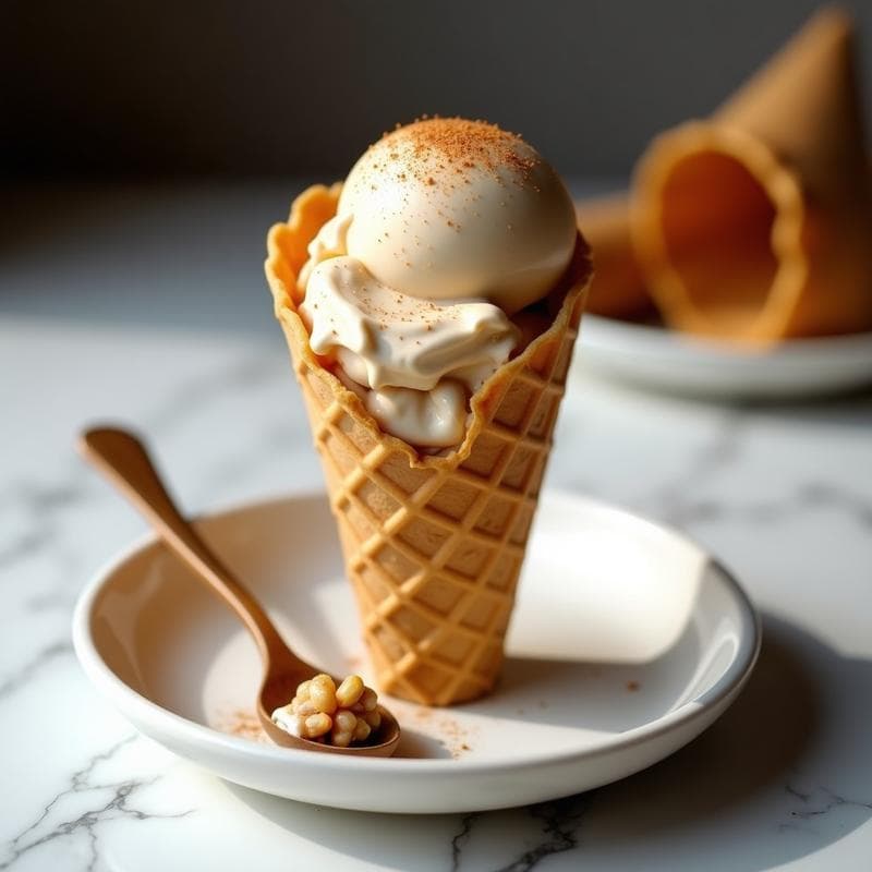 Helado de Turrón y Nueces: Postre Sin Azúcar con Leche de Almendras y Canela