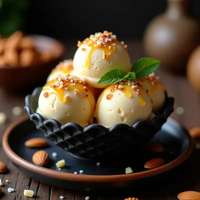 Helado de Turrón de Almendra y Wasabi: Postre Navideño con Toque Picante
