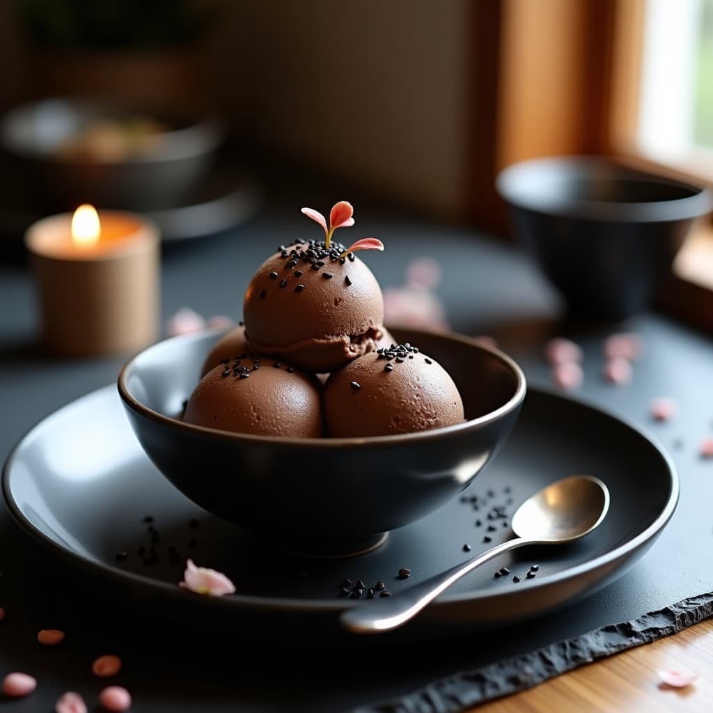 Helado de Wasabi y Chocolate Negro: Postre Keto con Toque Japones