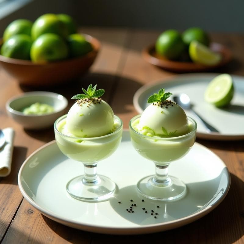 Helado de Wasabi y Lima: postre japonés virgin sin azúcar y bajo en calorías