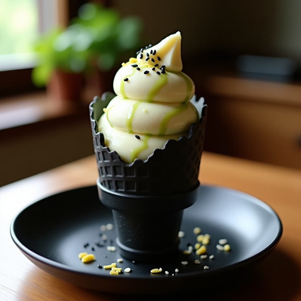 Helado de Wasabi y Limón Yuzu: Postre Japonés Sin Azúcar con Sorbetera