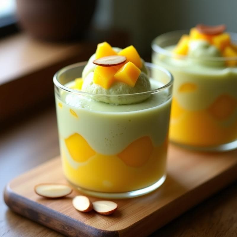 Helado de Wasabi y Mango: Postre Japonés Picante-Dulce Sin Azúcar en Airfryer
