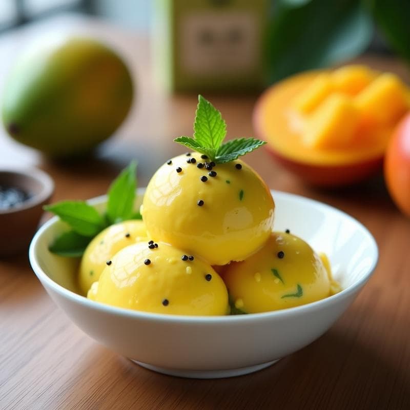 Helado de Wasabi y Mango: Postre Japonés Innovador Sin Lácteos en 3 Pasos