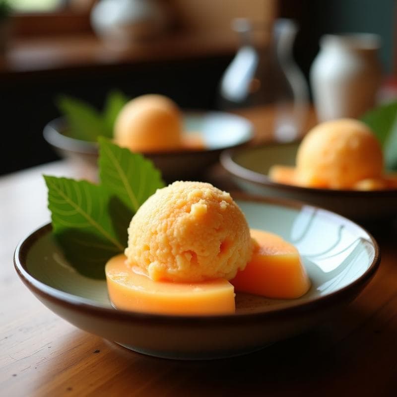 Helado de Wasabi y Melón Cantalupo: Postre Japonés Innovador Sin Lactosa