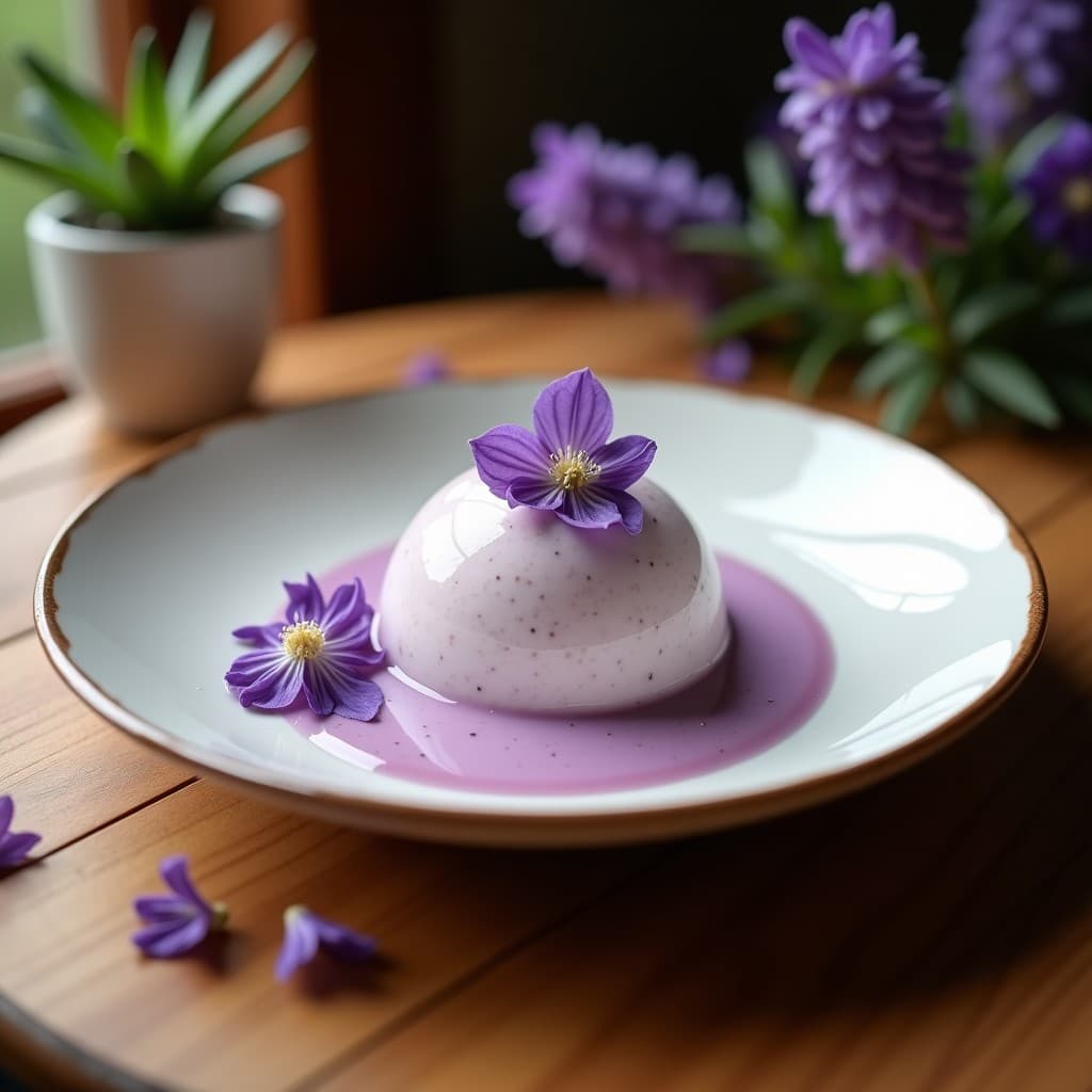 Helado de Yogur Griego y Lavanda con Sirope de Arce: Postre Mediterráneo Sin Lactosa