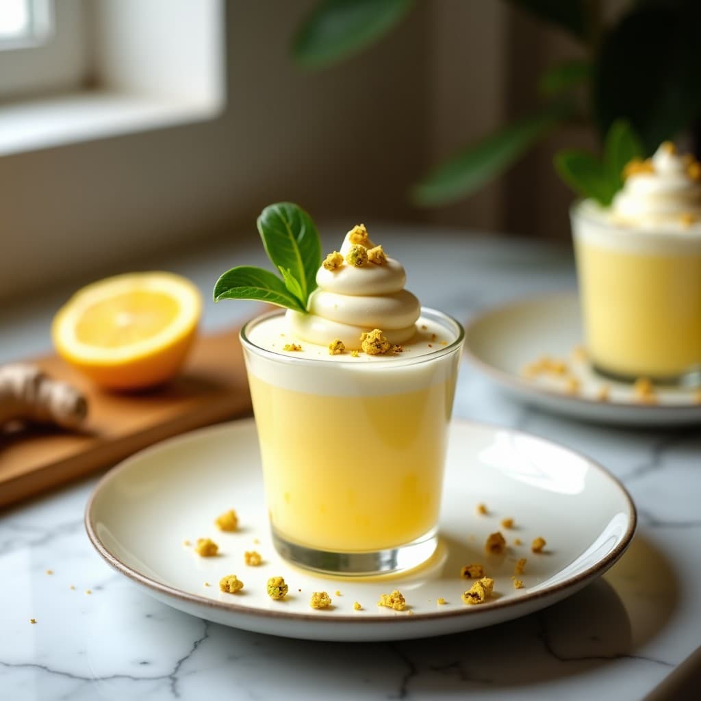 Helado de Yuzu y Jengibre con Merengue de Aquafaba: Postre Japonés Sin Azúcar