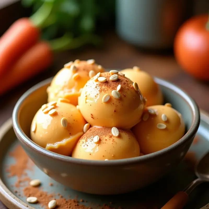 Helado de Zanahoria Asada y Jengibre con Crujiente de Semillas: Postre Keto Sin Azúcar