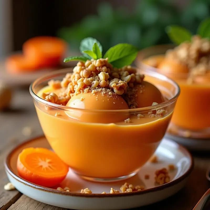 Helado de Zanahoria y Jengibre con Topping de Nueces: Postre Sin Azúcar y Antioxidante