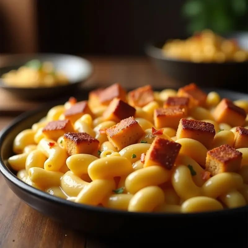 Hiroshima Mac and Cheese con Bacon y Pan de Ajo: Receta de Pasta Hipercalórica al Horno