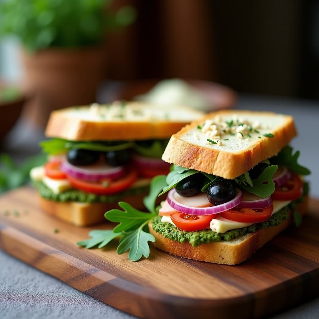 Hobz Biz-Zejt con Pesto de Rúcula y Anacardos: Bocadillo Maltés Sin Gluten
