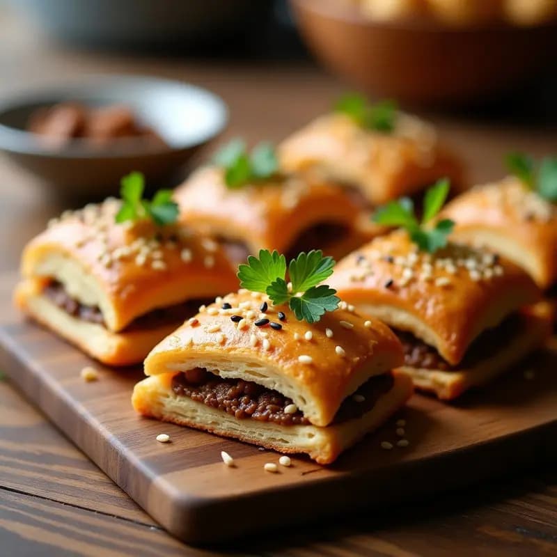 Hojaldres Salados de Masa de Almendra con Paté de Berenjena Ahumada: Aperitivo Keto en Airfryer