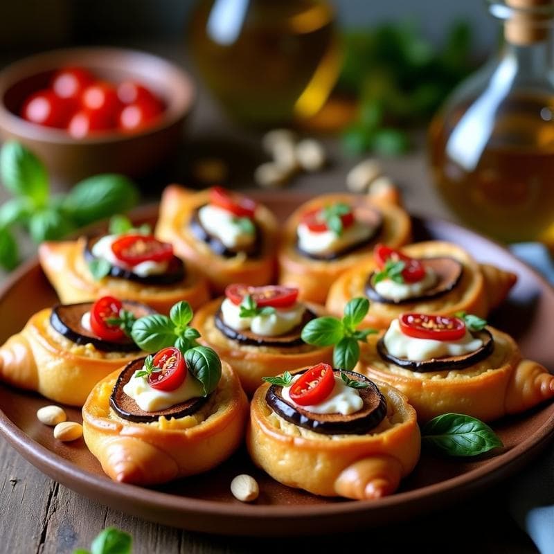 Hojaldres de Berenjena y Ricotta de Almendras: Entrante Italiano Vegano en Airfryer