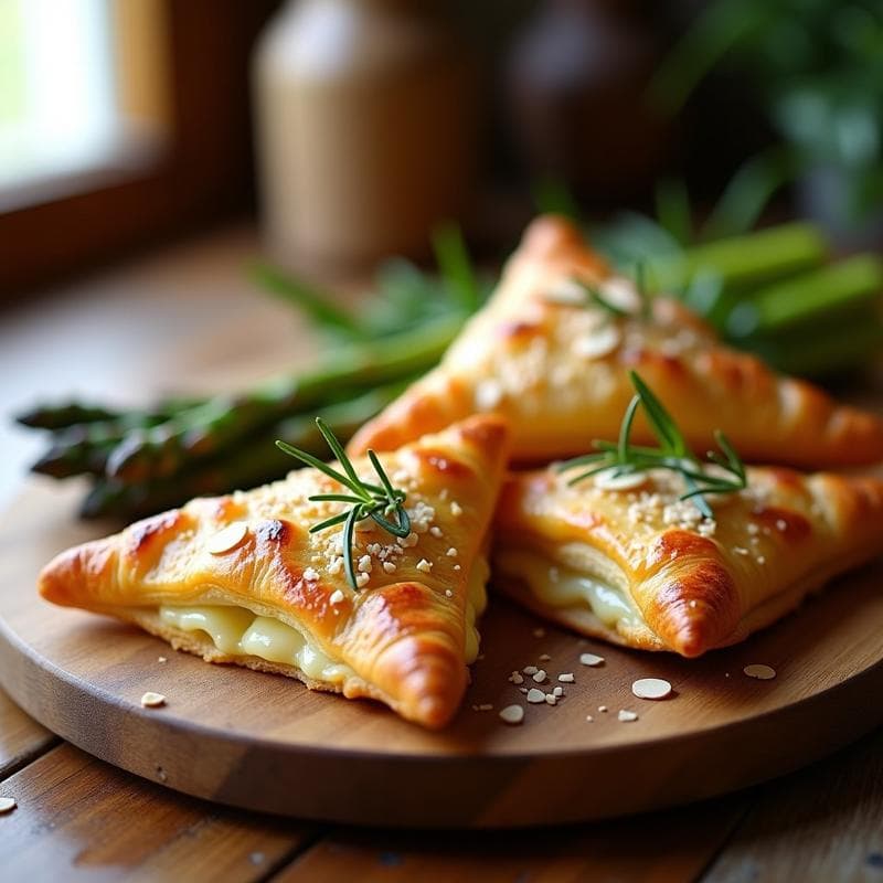 Hojaldres de Espárrago Triguero y Queso de Cabra: Receta en Airfryer Sin Gluten y Crujiente