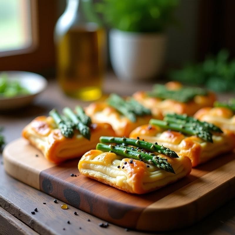 Hojaldres de Espárragos Verdes y Queso de Cabra: Aperitivo Francés en Airfryer en 10 Minutos