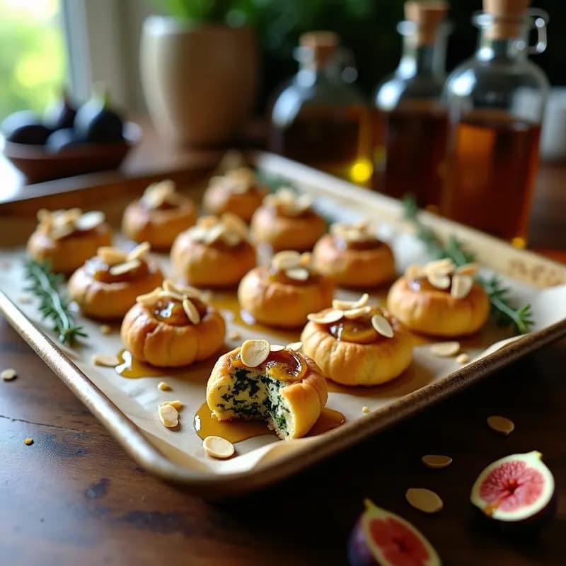 Hojaldres de Espinaca y Feta con Higos: Aperitivo Griego en Thermomix Sin Masa