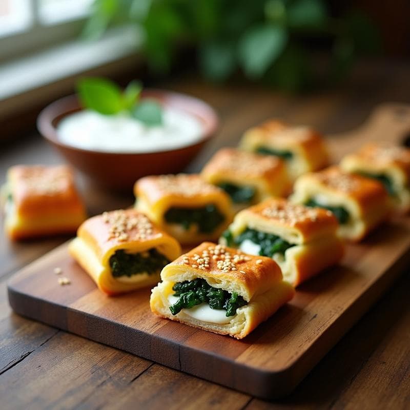 Hojaldres de Espinaca y Queso Halloumi: Aperitivo Griego Crujiente en Airfryer
