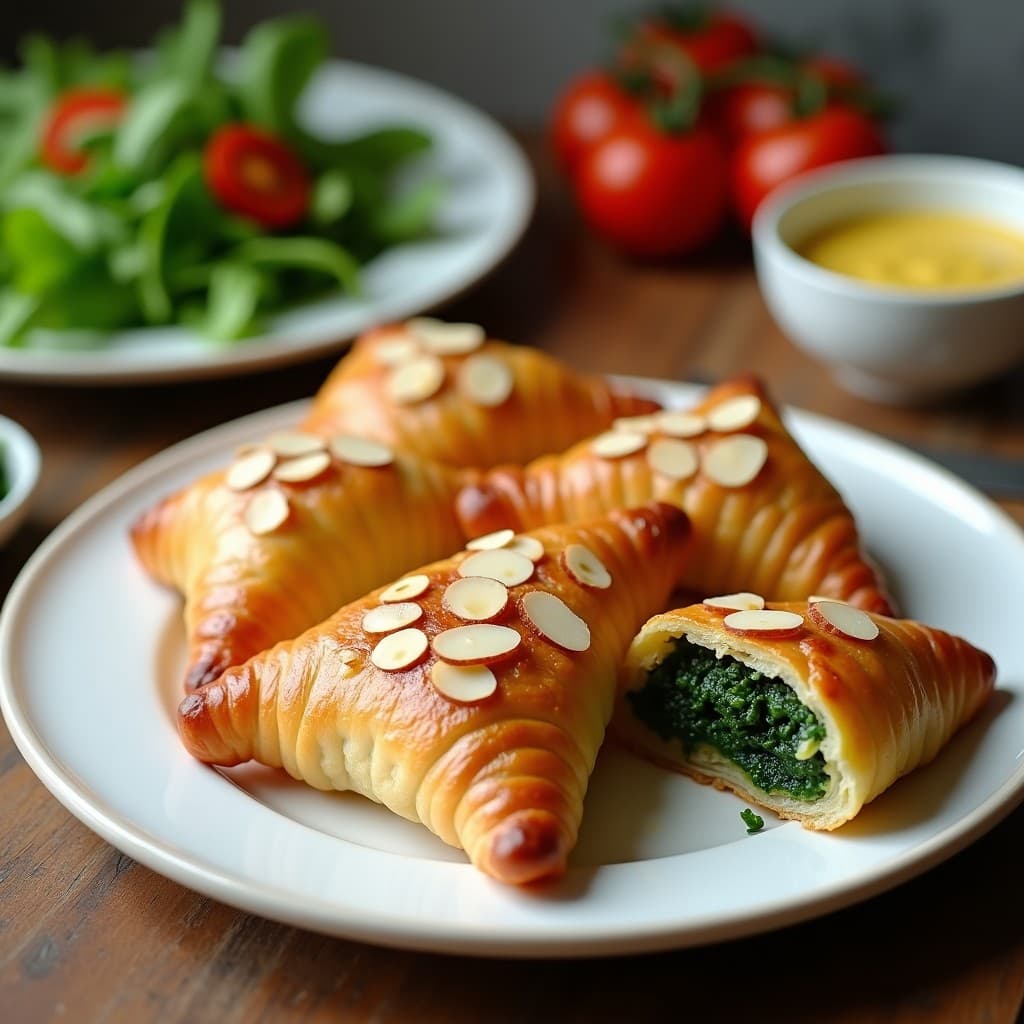 Hojaldres de Espinaca y Queso de Almendra: Receta Vegana en Airfryer con Toque Francés
