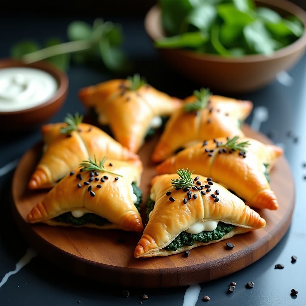 Hojaldres de Espinaca y Queso de Anacardos: Entrante Francés Vegano en Airfryer
