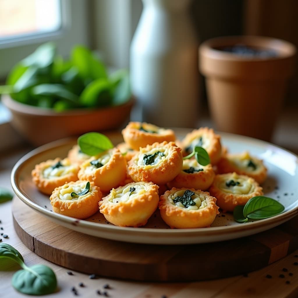 Hojaldres de Espinaca y Queso de Cacahuete: Snack Keto Crujiente en Airfryer