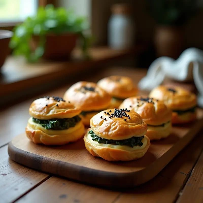 Hojaldres de Espinacas y Queso de Cabra con Semillas de Sésamo: Receta Francesa en Airfryer
