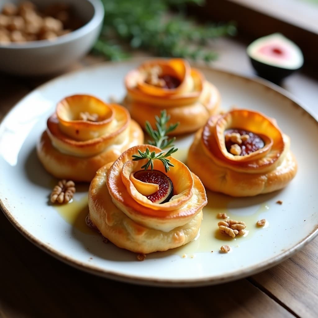 Hojaldres de Higo y Queso de Cabra: Receta Francia Rápida en Airfryer