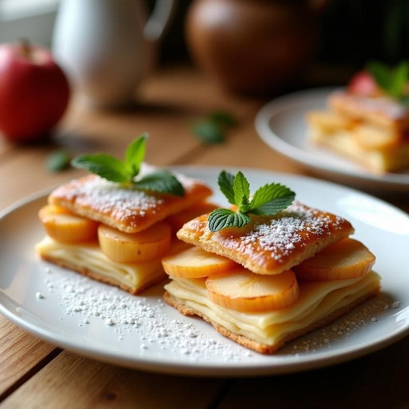 Hojaldres de Manzana y Canela con Masa de Almendra: Postre Francés Keto y Sin Gluten