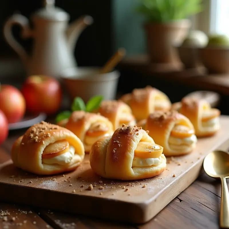 Hojaldres de Manzana y Queso Crema de Anacardos: Postre Francés Vegano y Sin Lácteos