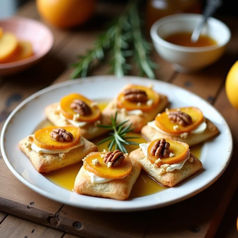 Hojaldres de Manzana y Queso de Cabra con Miel de Romero: Entrante Francés en 20 Minutos