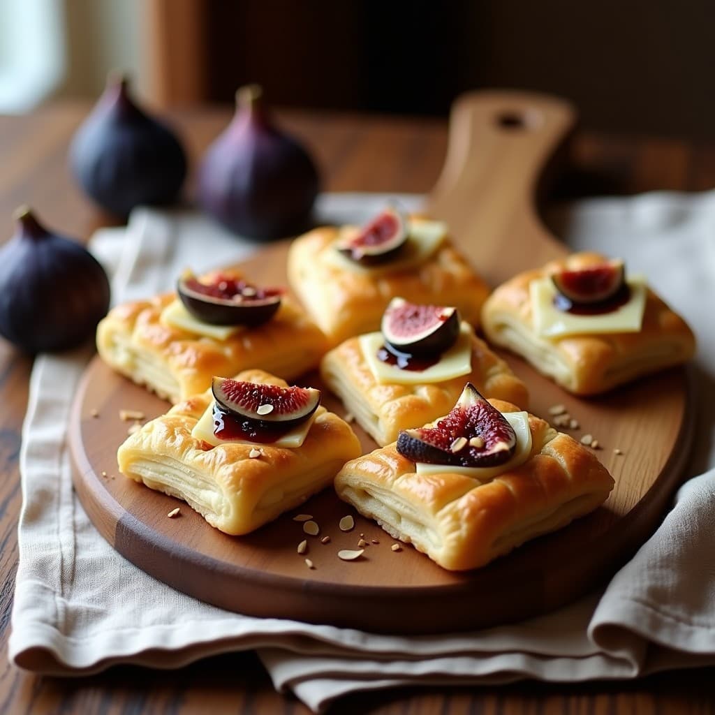 Hojaldres de Masa de Almendra con Queso Brie y Mermelada de Higo: Entrante Francés Sin Gluten en 15 Minutos