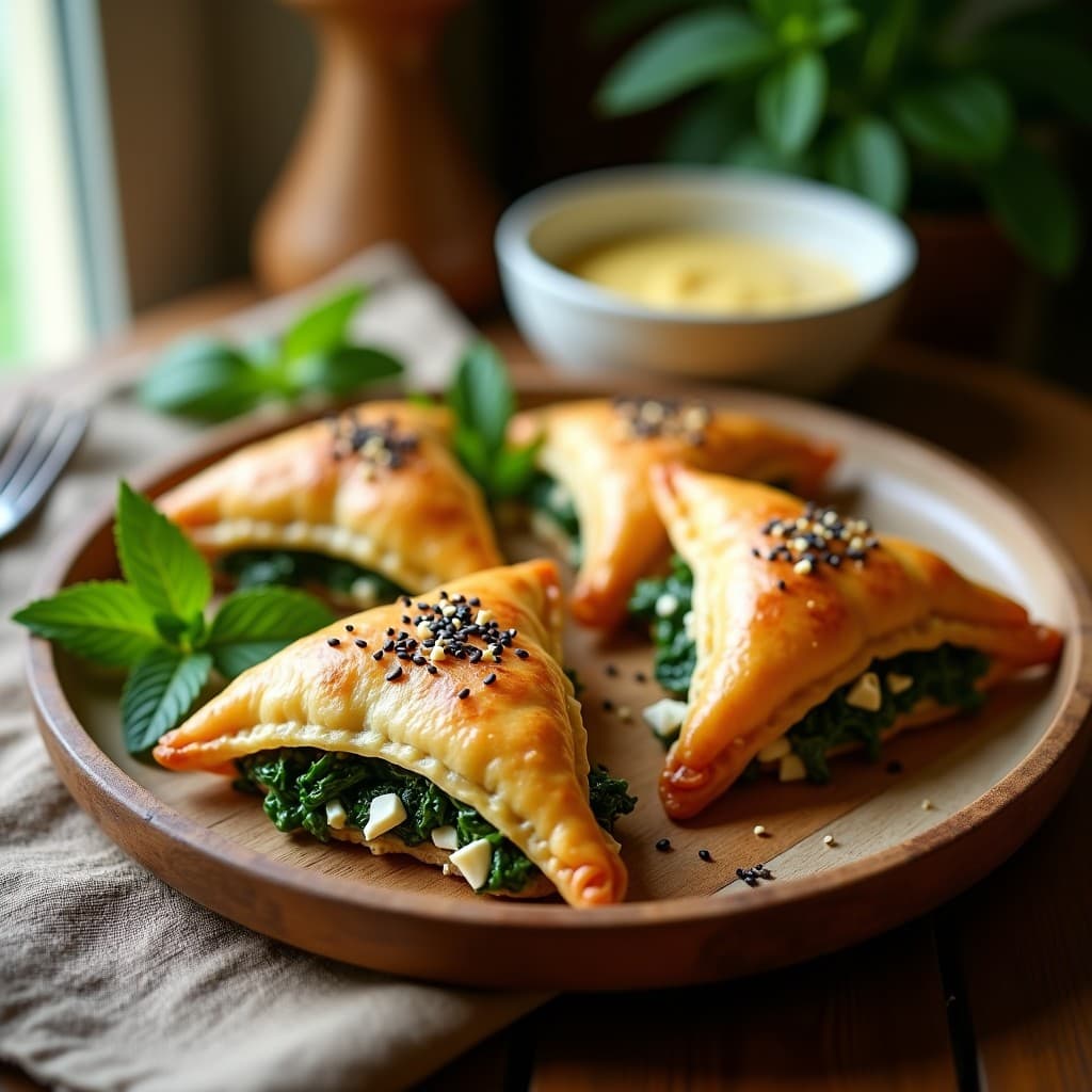 Hojaldres de Masa Filo con Espinacas y Queso de Soja: Receta Griega Vegana en Airfryer