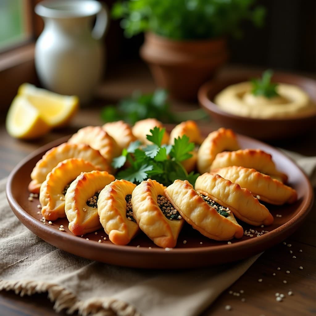 Hojaldres de Masa de Garbanzo Rellenos de Espinacas y Piñones: Aperitivo Árabe en Airfryer